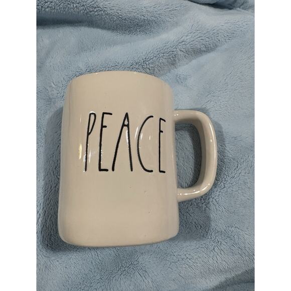 Rae Dunn Other - Rae Dunn “Peace” Christmas Coffee Hot Cocoa Mug White with Black writing